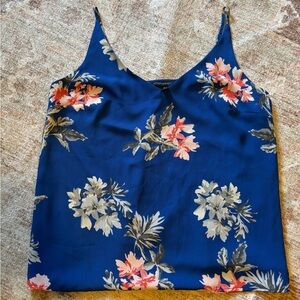 Banana Republic, Medium Floral V-Neck Blue Women's Cami Tank Top
